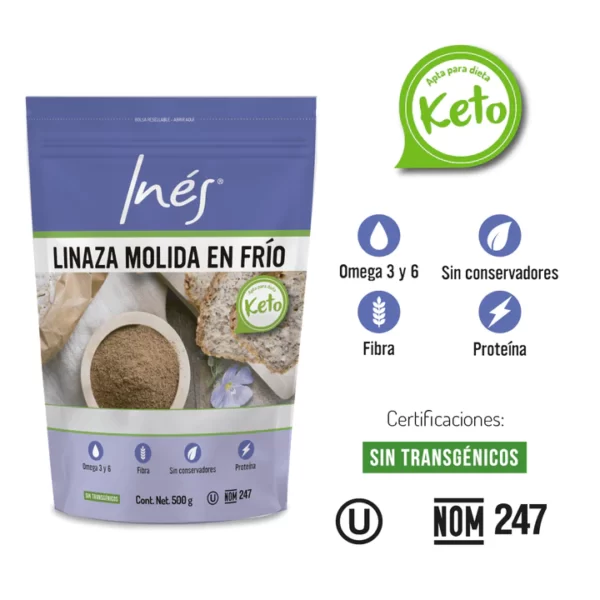 Linaza Molida en frío 500g - Imagen 2