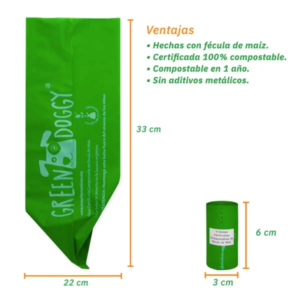 Rollo Bolsas compostables para perro - Imagen 2
